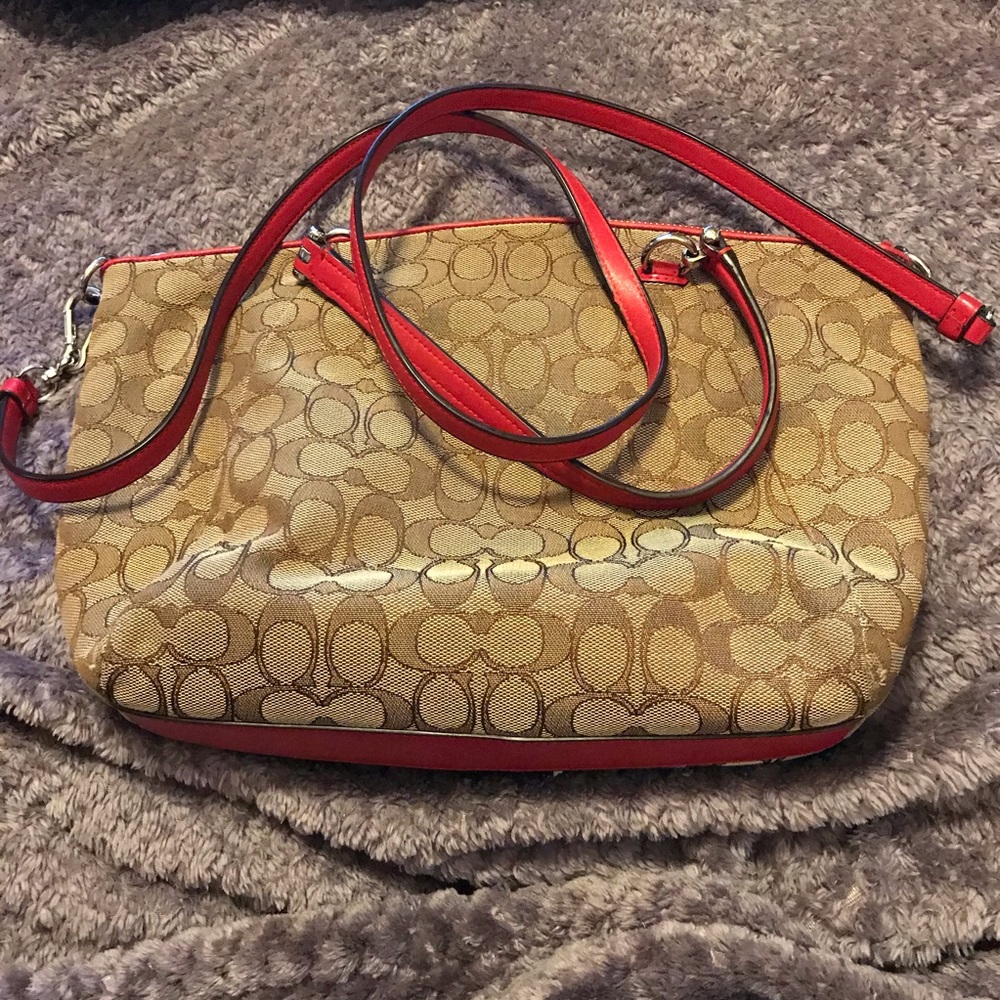 Coach Prairie Satchel Signature Khaki Jacquard VGC - Picture 3 of 8